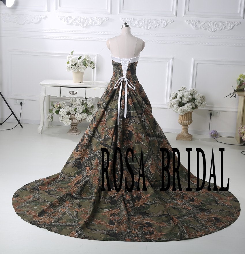 Camo bridal dress Camouflage wedding gown Camo by rosabridal