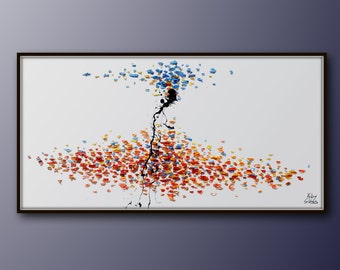Abstract painting 72" SKY & EARTH - Large ,oil on Canvas , thick paint, Modern art, Original Handmade, By Koby Feldmos