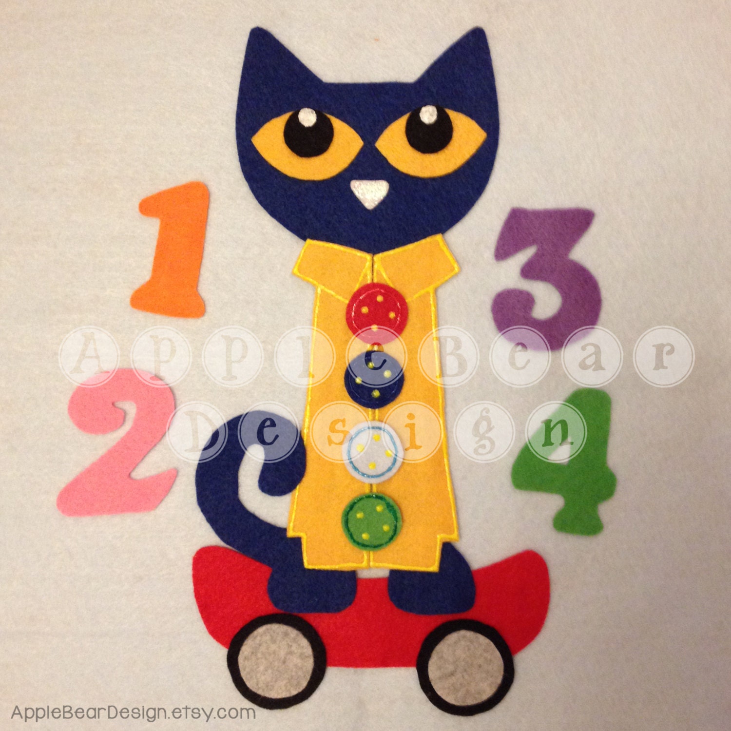 Felt Board Story Set: Pete the Cat and His Four by AppleBearDesign