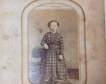 Two Antique Portrait Two Children Dressed in Wonderful 1800's Clothing