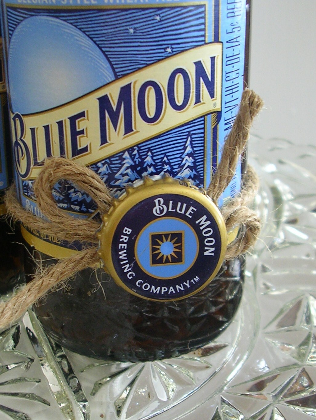 Blue Moon Beer Bottle Candle Holders/Blue Moon Beer Gifts/Man