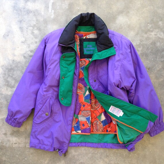 Vintage 80s 90s London Fog Purple Jacket Coat Parka