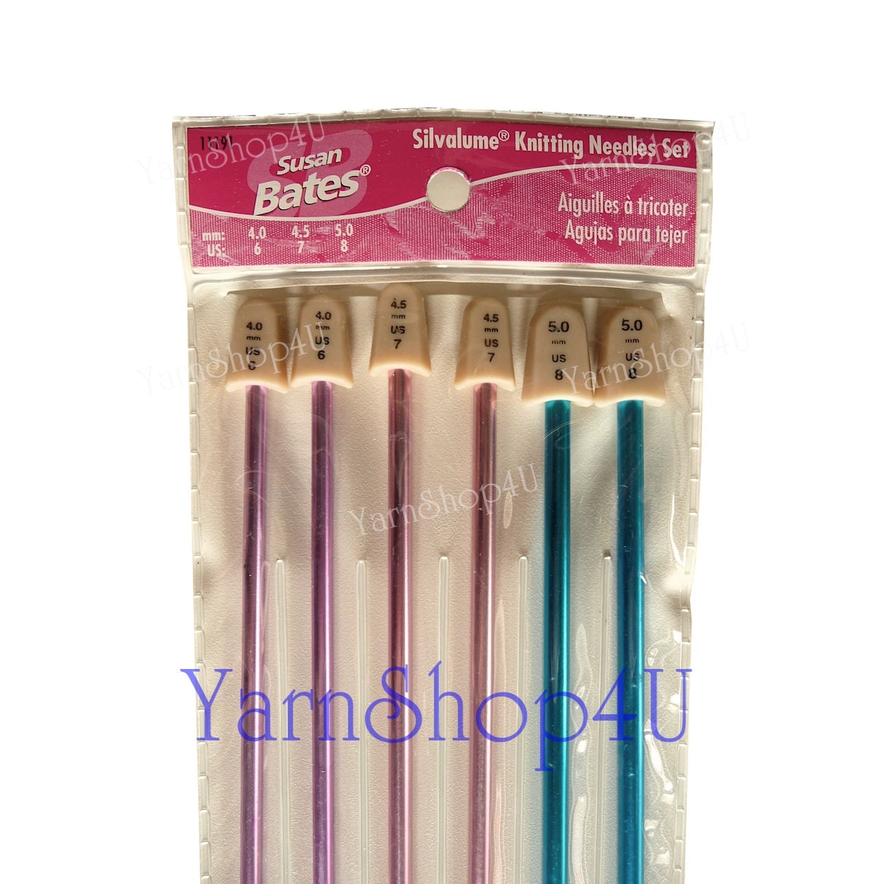 Set of 3 Susan Bates Knitting Needle Set Silvalume Knitting