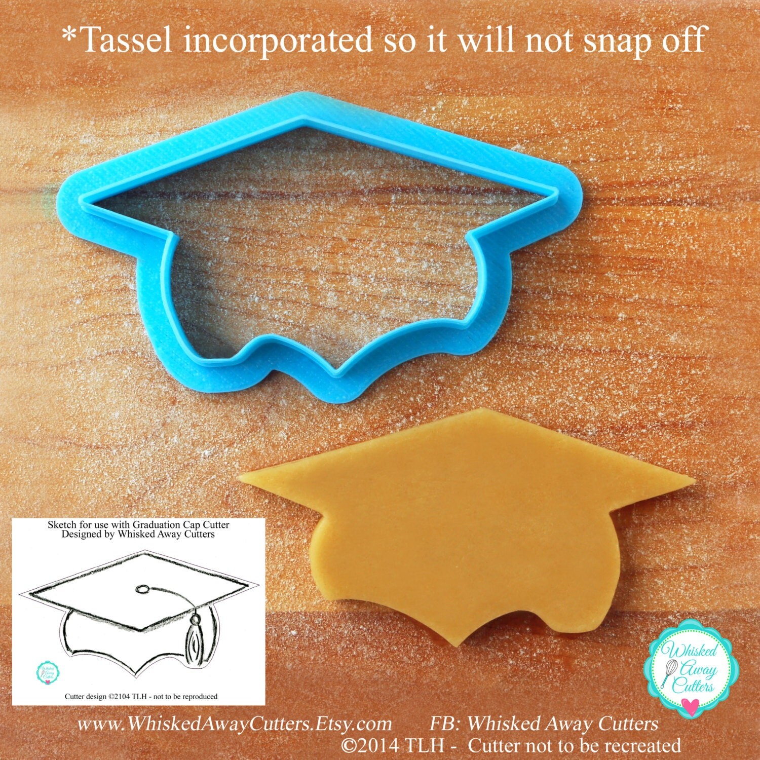 Graduation Cap with Incorporated Tassel Cookie Cutter Three