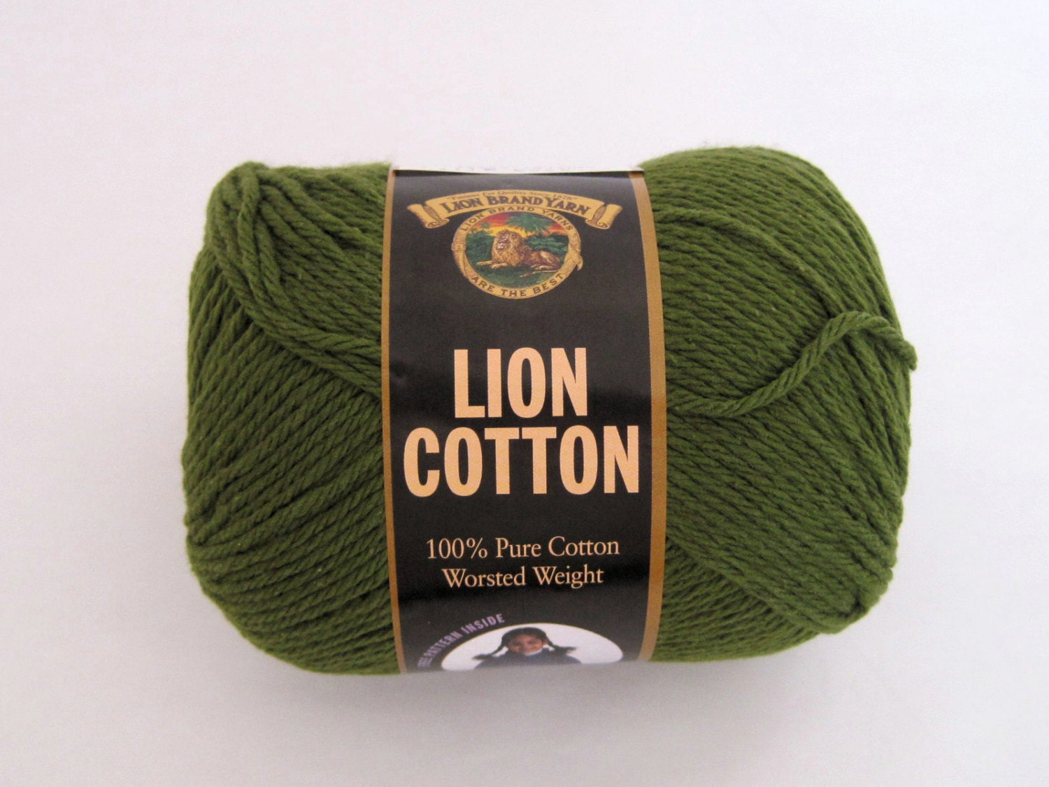 Green Cotton Yarn Lion Brand Craft Supplies by TalicakeCrochet