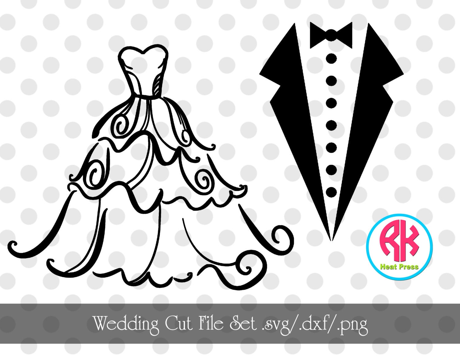 Download Wedding Cut Files Set .PNG .DXF .SVG