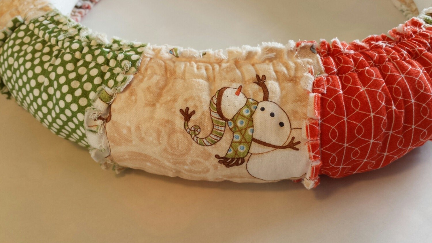 Christmas Snowman Quilted Reversible Steering Wheel Cover