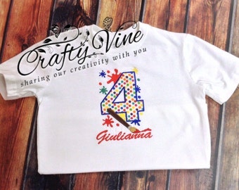 Paint splatter birthday shirt