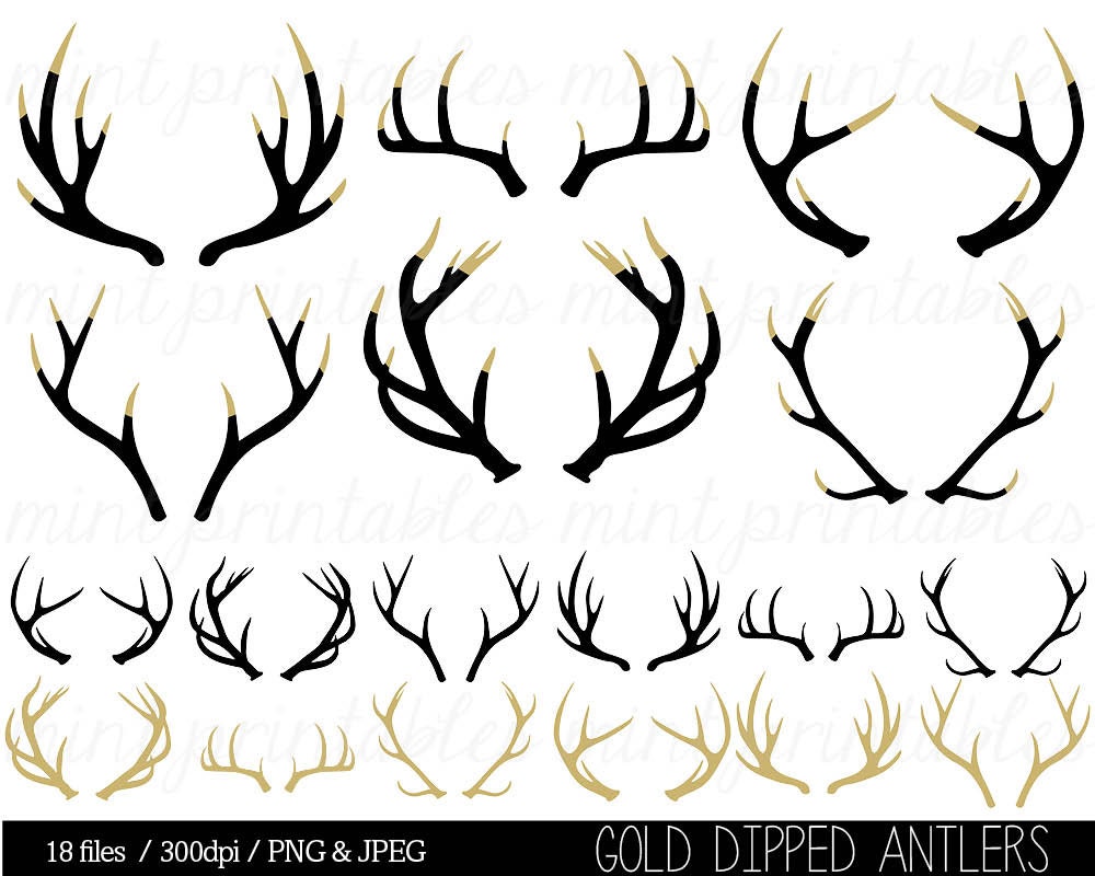 free deer antler silhouette clip art - photo #42