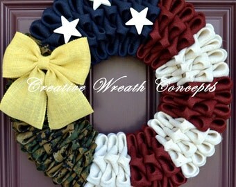 Rustic U.S. Marine Corps Wreath (Woodland)
