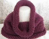 Knit cowl Purple Eggplant Plum Fig Berry Chunky Cowl Circle scarf Hand Knit Wool roving yarn Knitted Cowl Cowl Scarf Fashion accessories Knit cowl Purple Eggplant Plum Fig Berry Chunky Cowl Circle scarf Hand Knit Wool roving yarn Knitted Cowl Cowl Scarf Fashion accessories