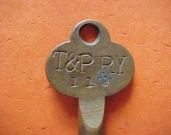 Old Brass "T&P RY" Railroad Key. Texas and Pacific