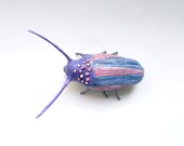 Purple Beetle  - Insect Design, Beetle Sculpture, Bug Art, Collectible Item, Home Decor