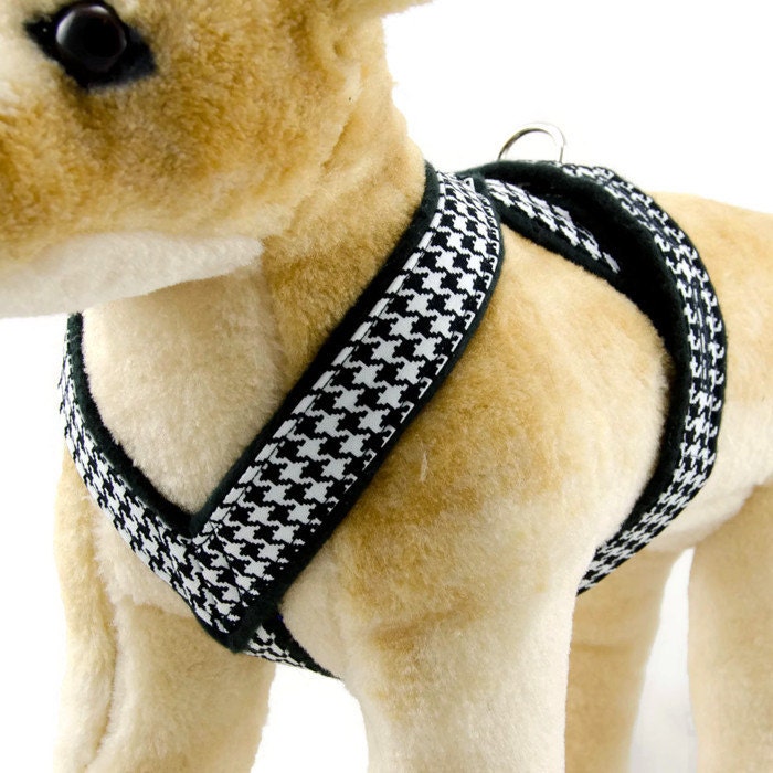 Black and White Small Dog No Choke Harness Comfy by PupPanache