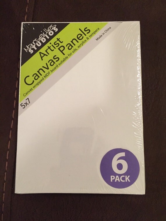 SALE 6pc 5x7 Blank Artist Canvas Panels Canvas Wrapped MDF