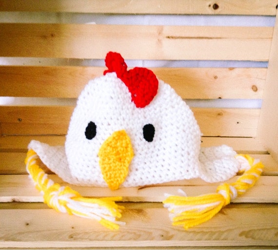 Items similar to Cute Chicken Crochet Hat, baby crochet hat, kids