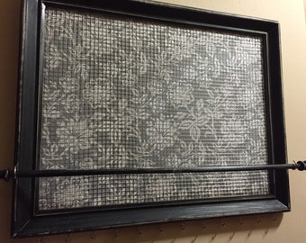 Custom Distressed Wooden framed jewelry organizer / jewelry holder