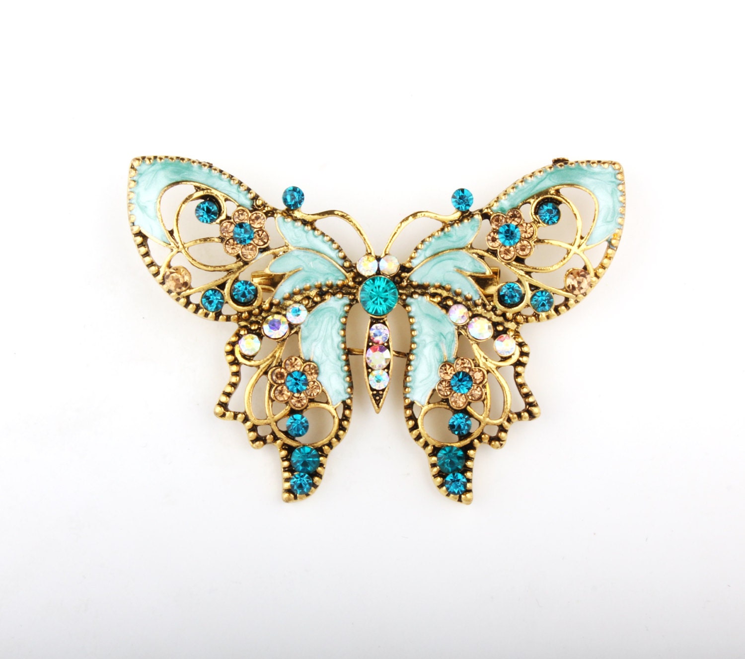 Turquoise Tiffany Blue Butterfly Pin Brooch DIY Bridal Brooch