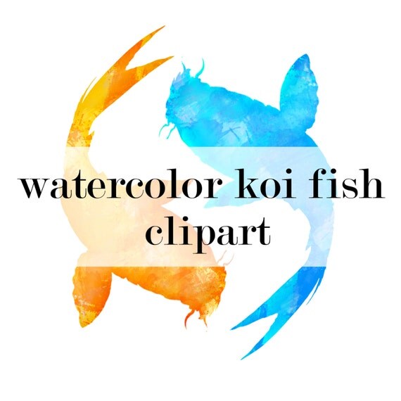 Orange / Turquoise Blue Teal Yin Yang Koi Fish by