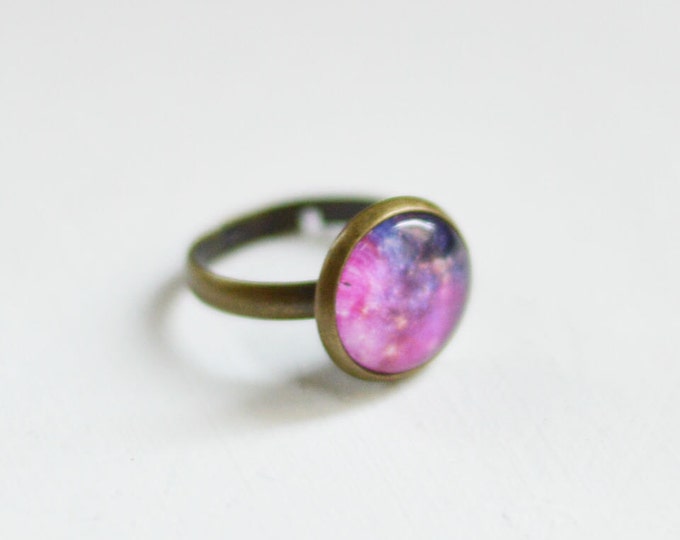 SALE! Dimensionless ring with space from glass and brass