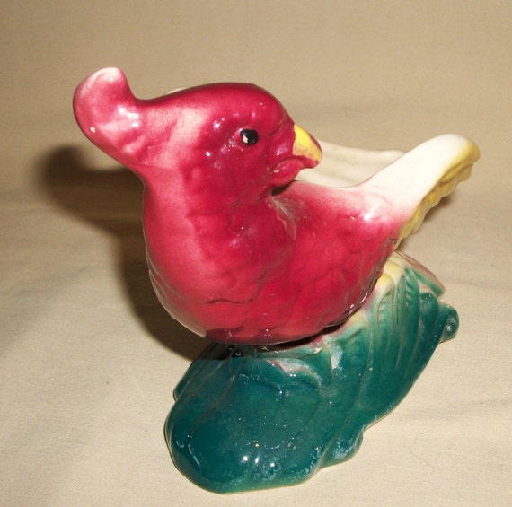 Cute Vintage AMERICAN BISQUE PHEASANT Planter 4 5/8 Tall