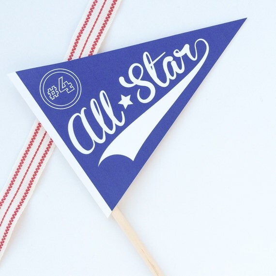 Custom Sports Theme All Star Baseball Pennant Flag Boy