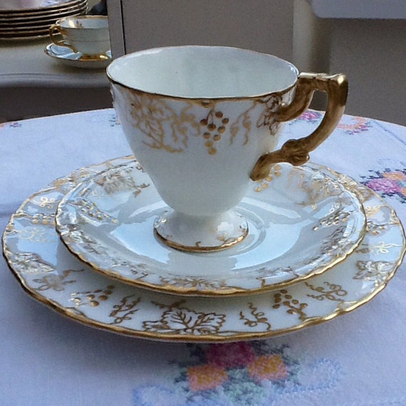 Royal Crown Derby bone china coffee set trio by Mercysemporium