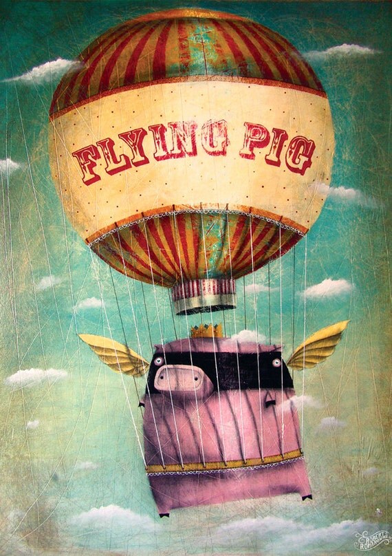 Items similar to flying pig on Etsy