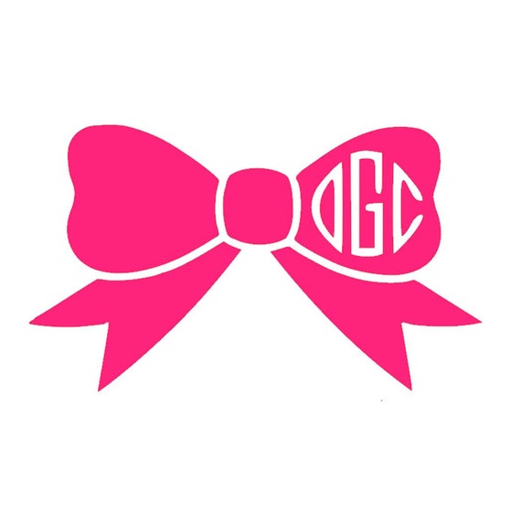 Monogram Bow Decal - Circle Monogram