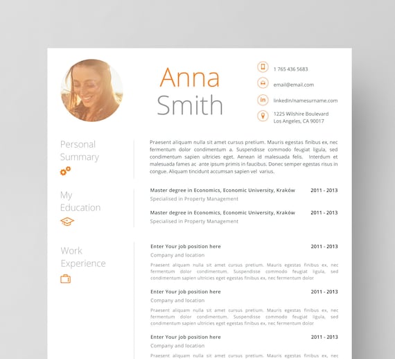 Resume Template no1 + Cover letter + Reference page + Business cards ...