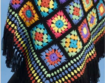 Image result for granny square poncho pattern