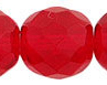 Czech Firepolish - 12mm - Dark Red - Pack 15