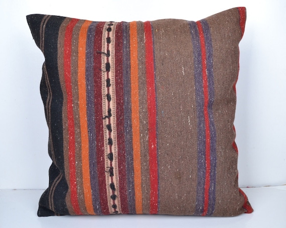 Items similar to 24 x 24 Floor Kilim pillow cover Handmade kilim Pillow cushion Burlap Pillow ...