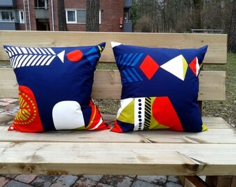 Pillow cover made from Marimekko fabric, pillow sham, throw pillow cover, cushion cover, Scandinavian modern, set of 2