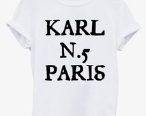 T Shirt Lagerfeld Logo Design * Karl Tshirt Unisex Fashion tee 100% Soft Cotton
