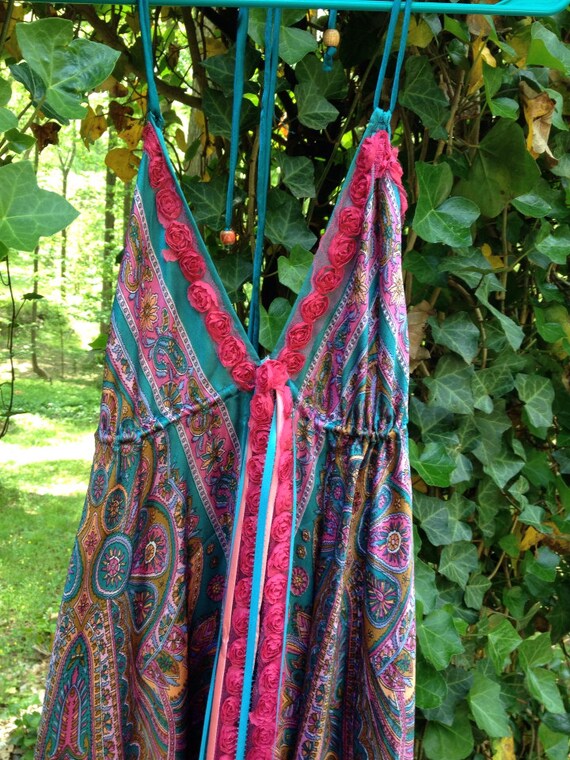 On SALE Gypsy Boho Halter Dress Hippie Chic Hippy by BellaGypsies
