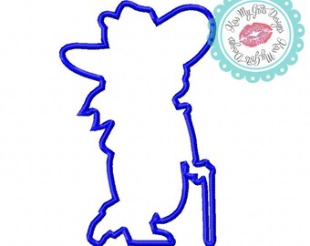 Rebel Silhouette Machine Embroidery Applique Design