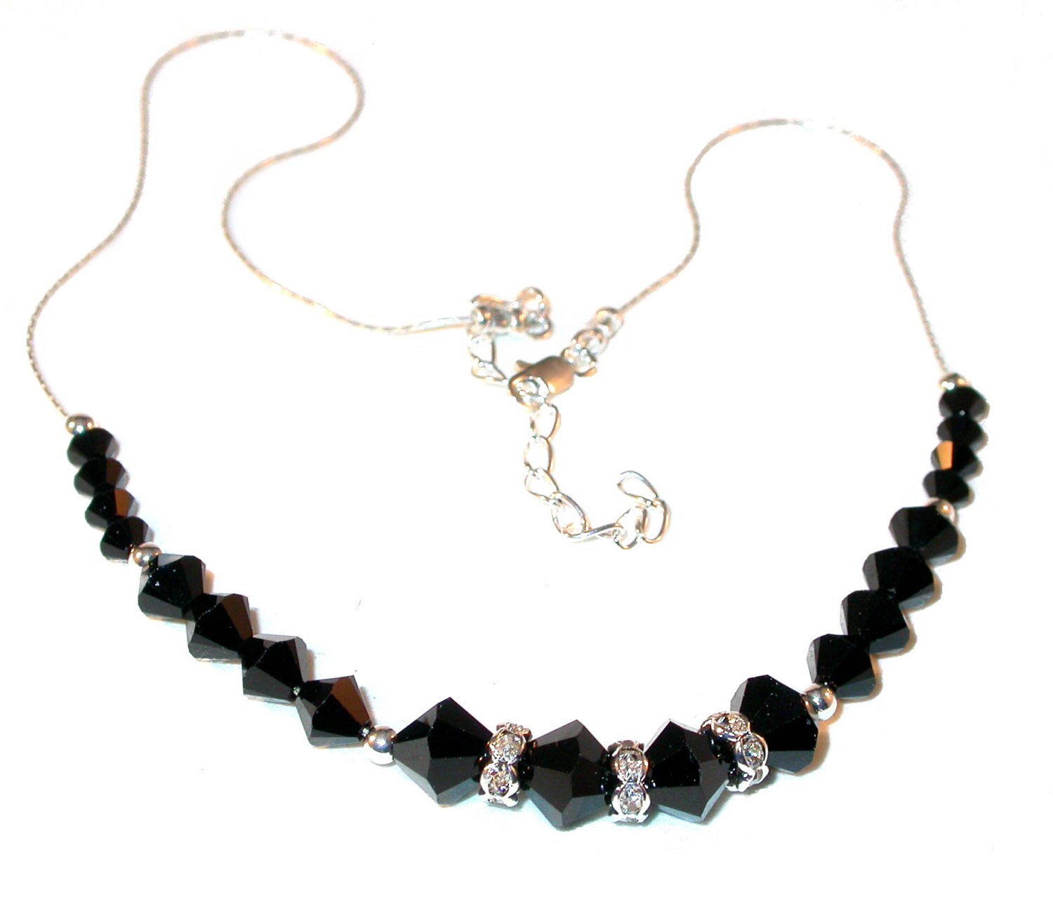 Jet crystal necklace Outlet