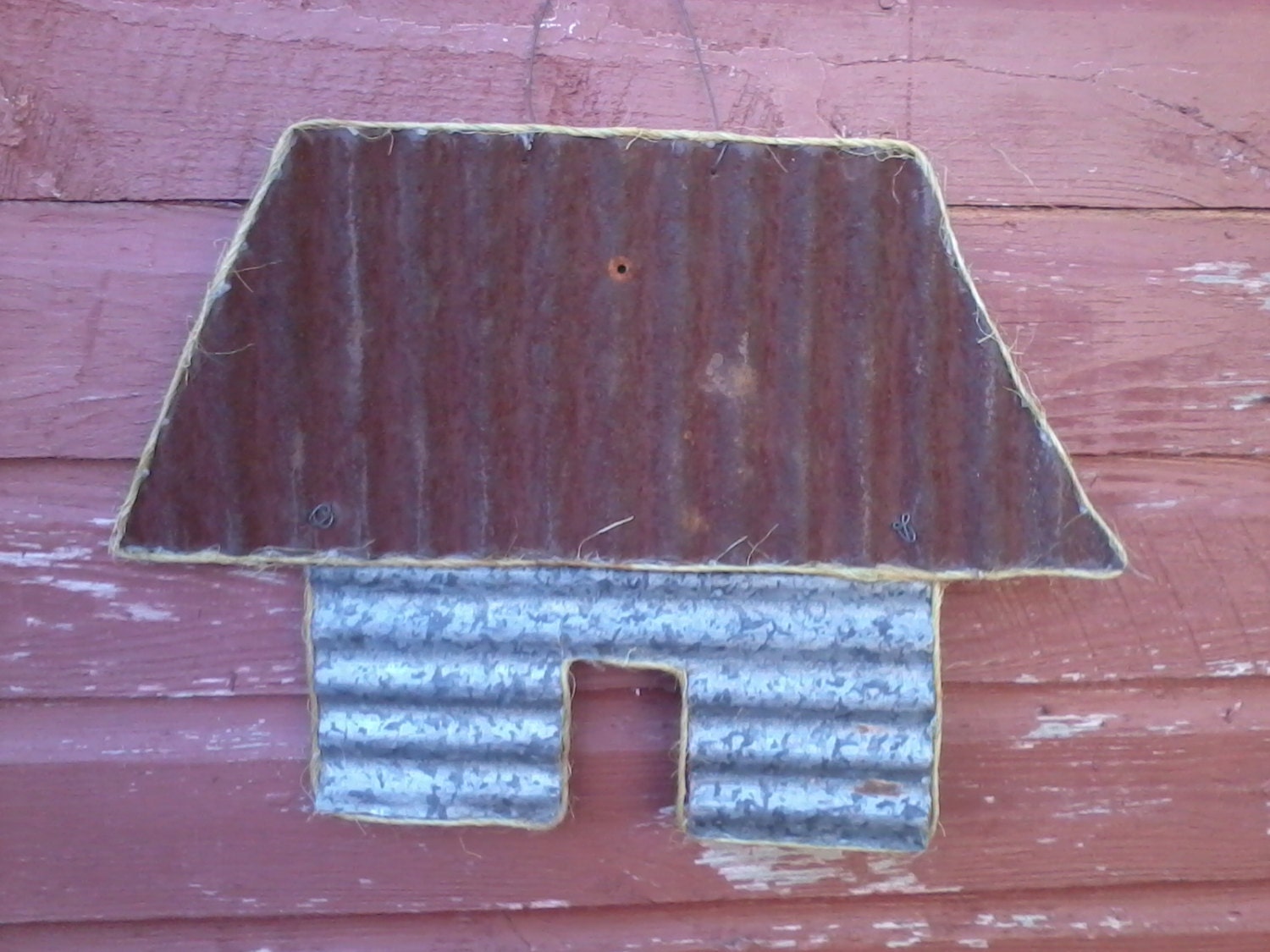 Rusty Old Barn Tin House by oldfarmcharm on Etsy