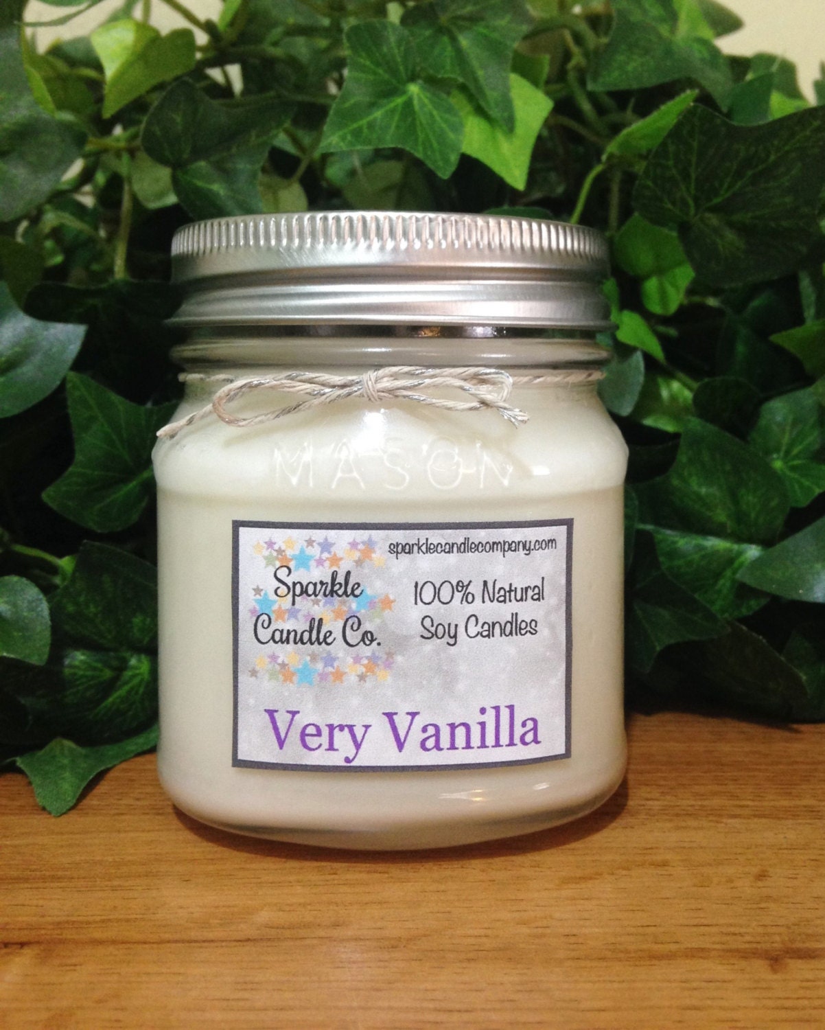 VERY VANILLA Soy Candle 8 oz. Scented Soy by SparkleCandleCo
