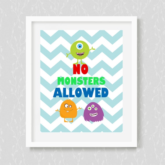 No Monsters allowedLittle Monsters PrintJPEG by TheLovelyDesigns