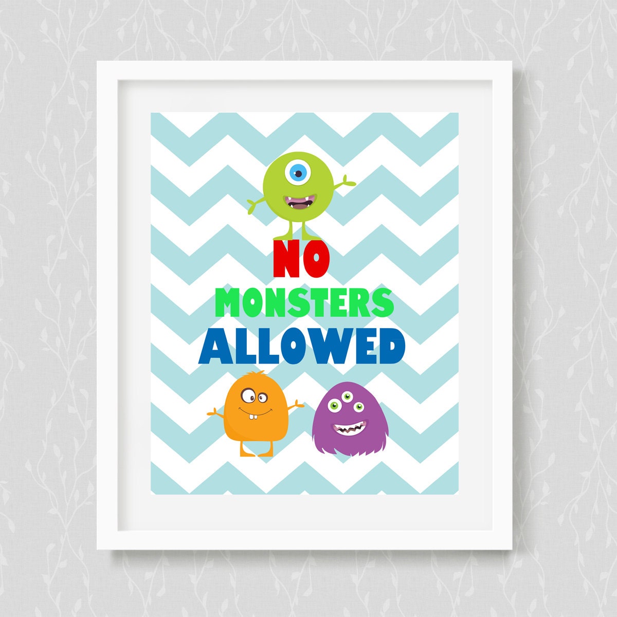 No Monsters Allowedlittle Monsters Printjpeg By Thelovelydesigns