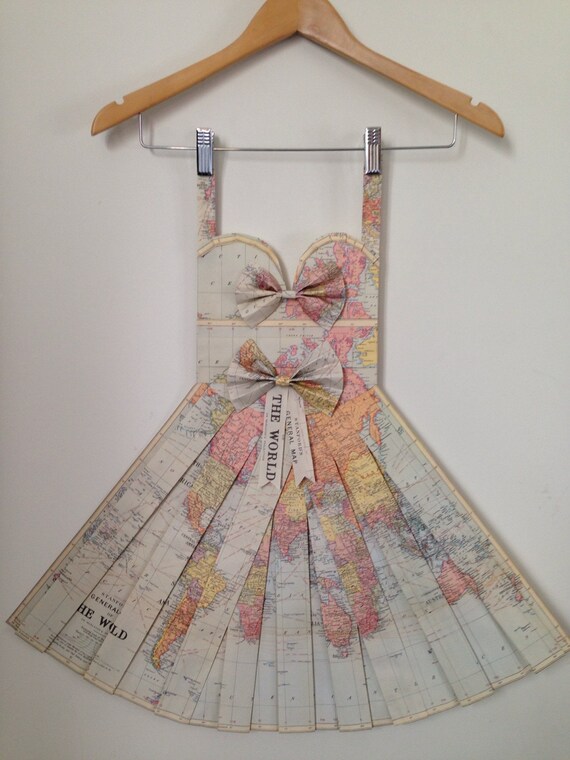 vintage map of the world painting print dress