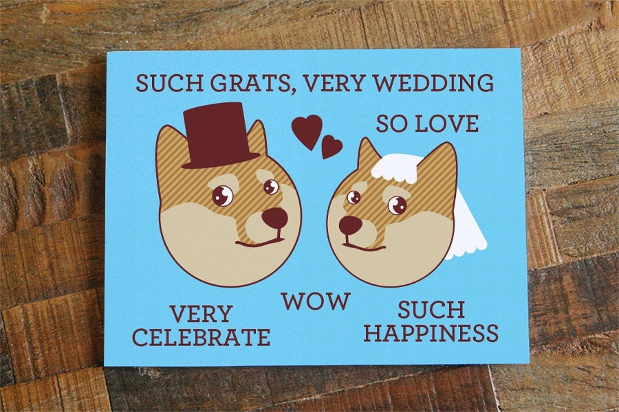 Funny Wedding Card Doge Such Grats Very Wedding