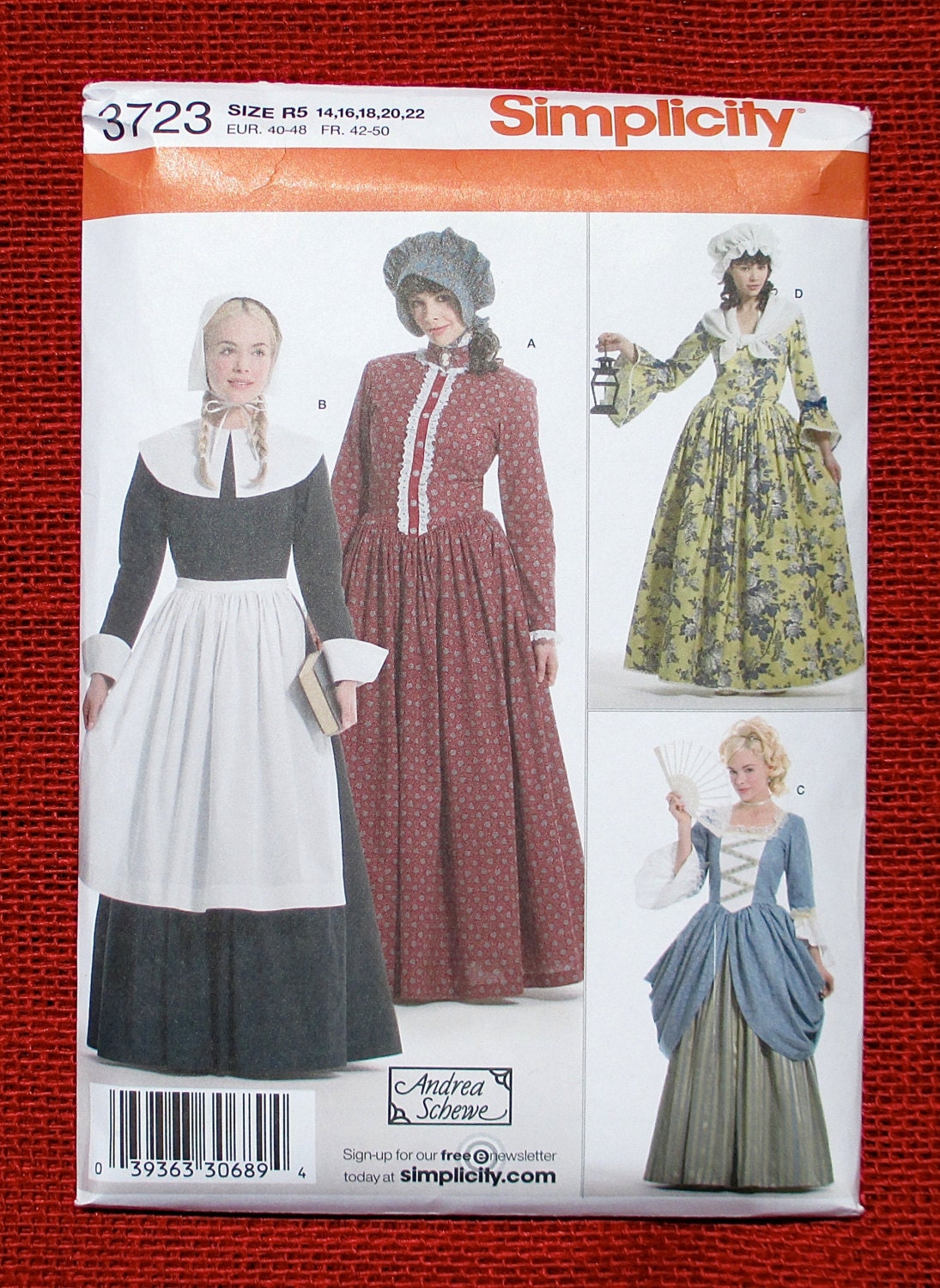 Simplicity Sewing Pattern 3723 Colonial by AlicesSewingCorner