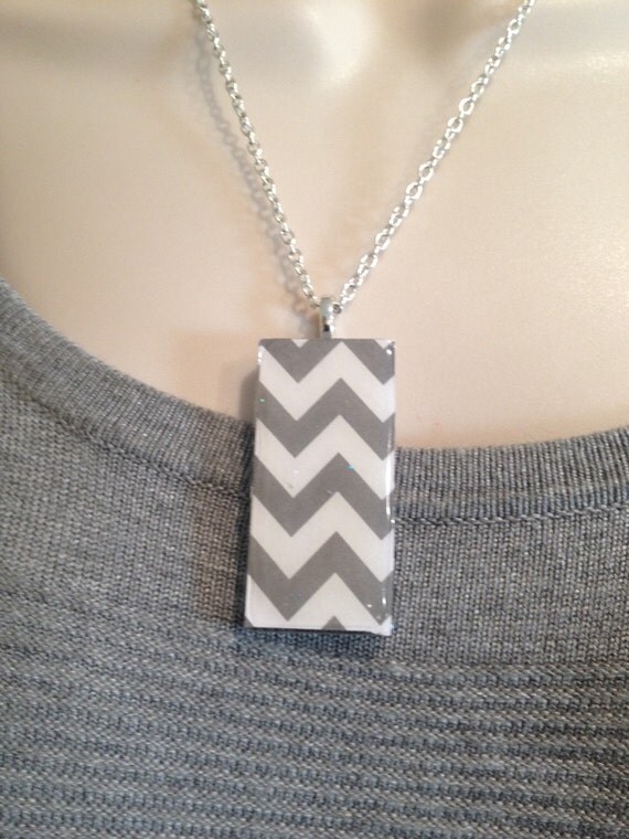Glass Tile Pendant Necklace