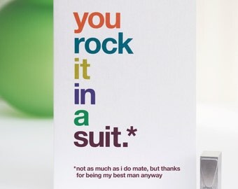 Funny Best Man Card, SECONDS SALE, Best Man Thank You, Sarcastic Thank You, Witty Best Man Card, Wedding Thank You Card – Free UK delivery