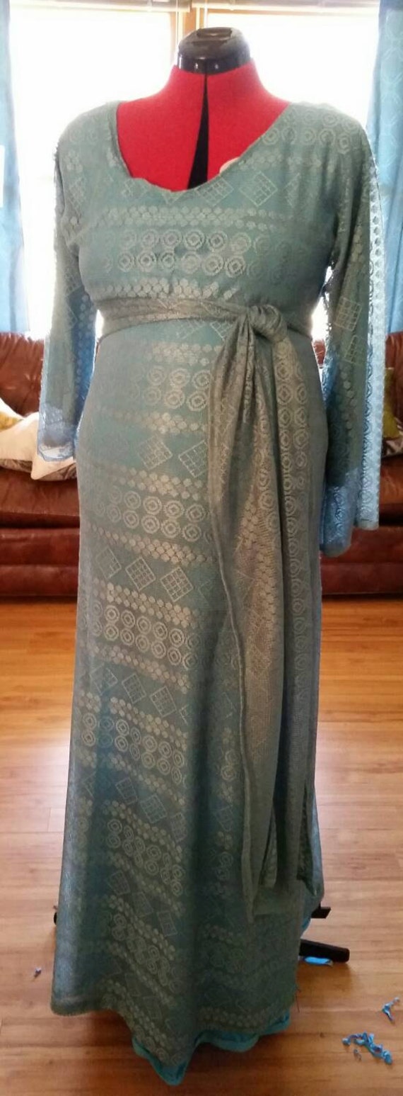 Maternity Stretch lace and knit Maxi Dress by sarajohnsondesign