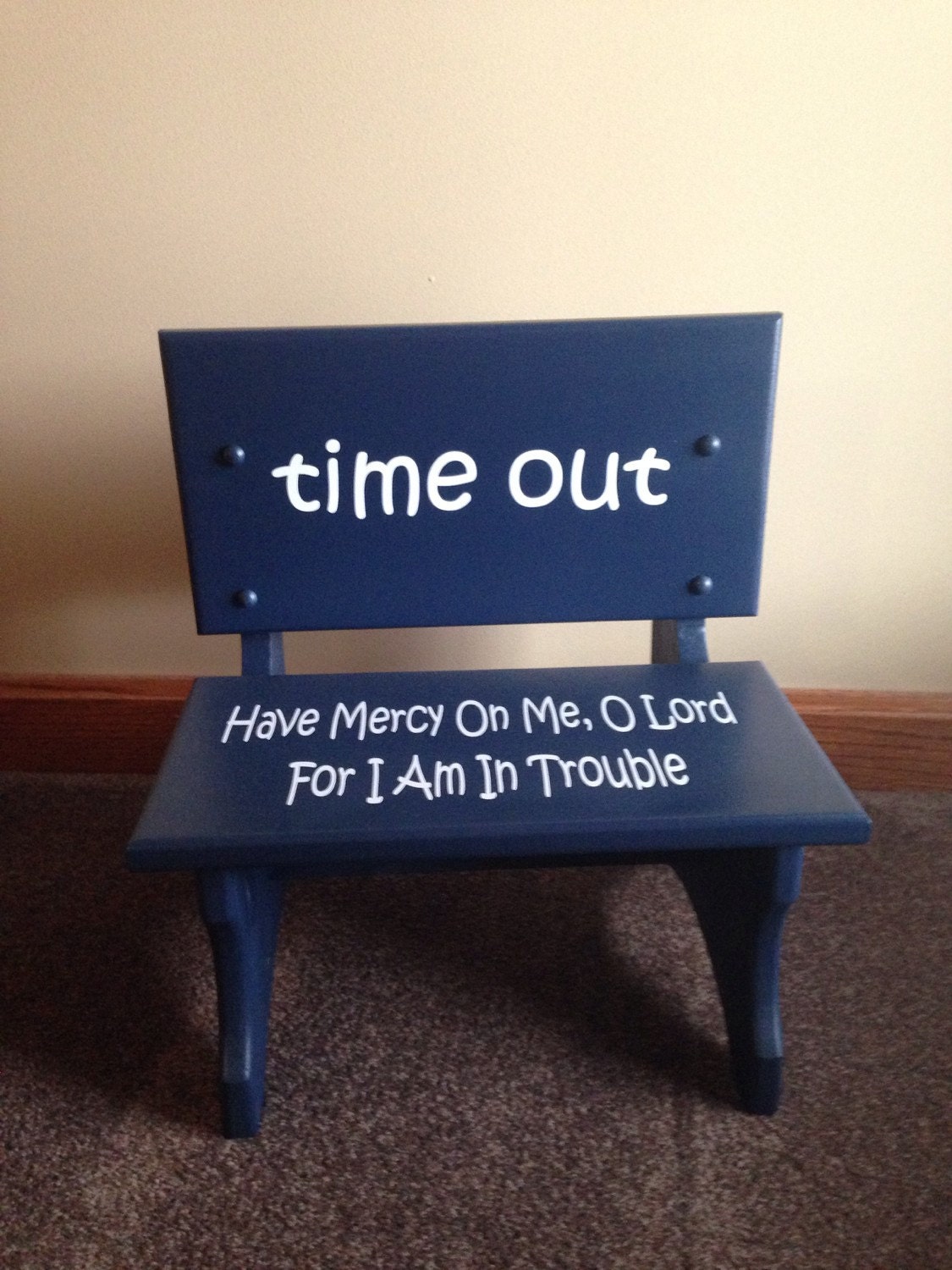 Handmade wooden toddler time out chairbench childrens