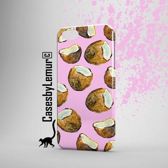  COCONUT Iphone case Pink Iphone 6 case Fruit Print Iphone 5 case Pattern Iphone 6 plus case Pop Art Iphone 5C case Summer Iphone 5s case